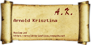 Arnold Krisztina névjegykártya